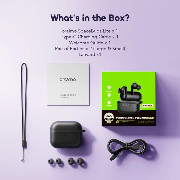 Oraimo Spacebuds Lite OTW-324 40hrs playtime Earbuds - Image 2